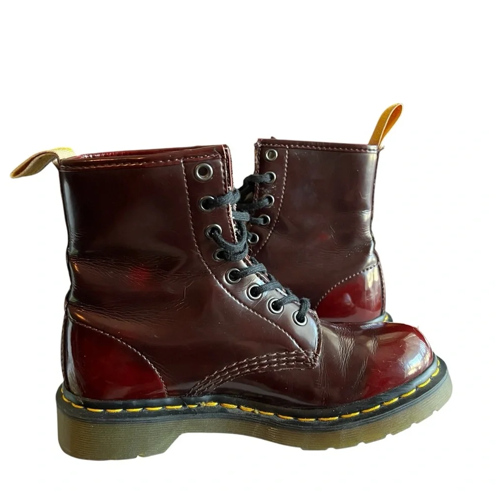 Dr Martens 1460 14585 Cherry Red Vegan Leather Ankle Boots Women’s US 6 - Picture 4 of 15